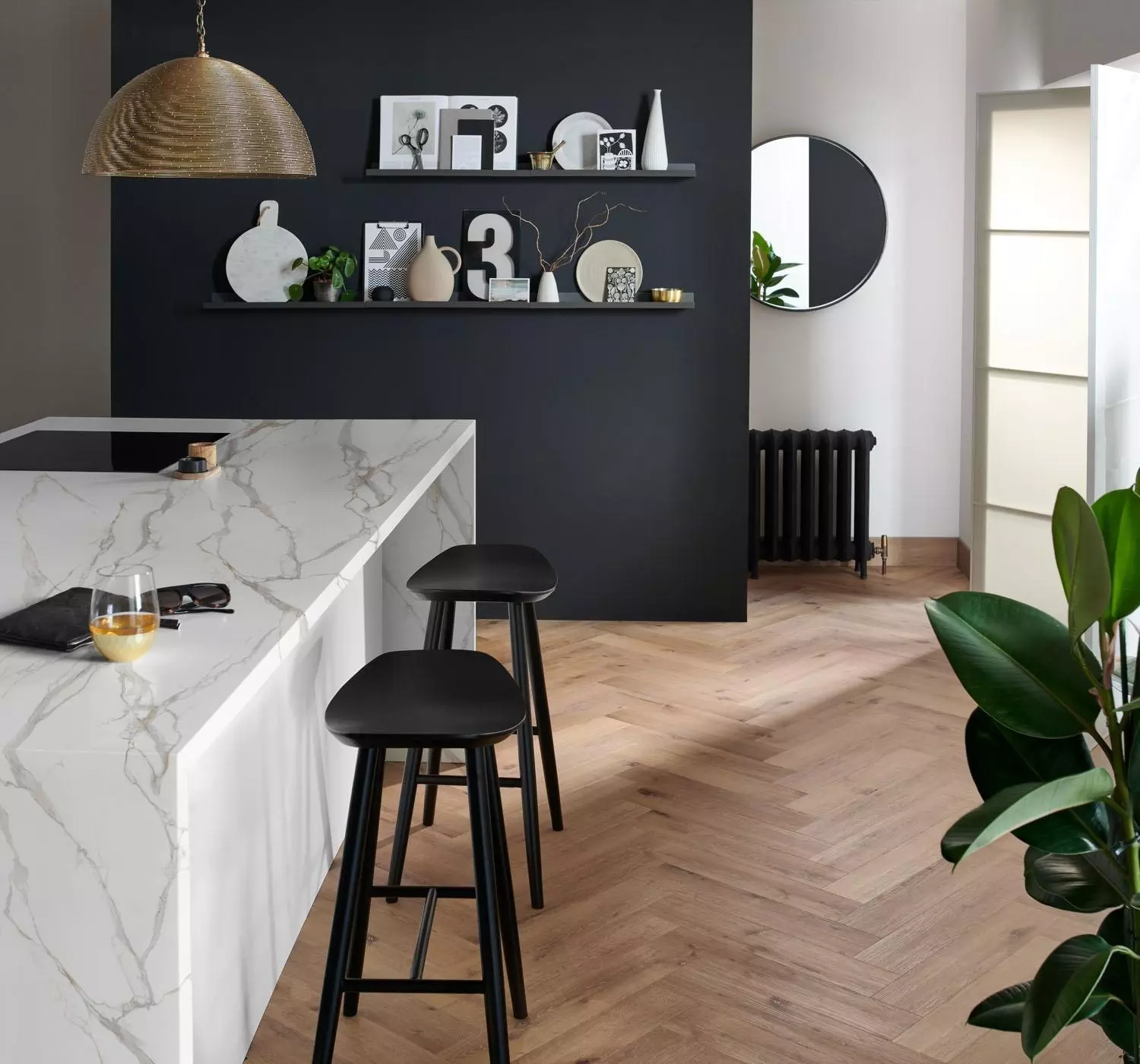 WP Brecon blanche oak herringbone